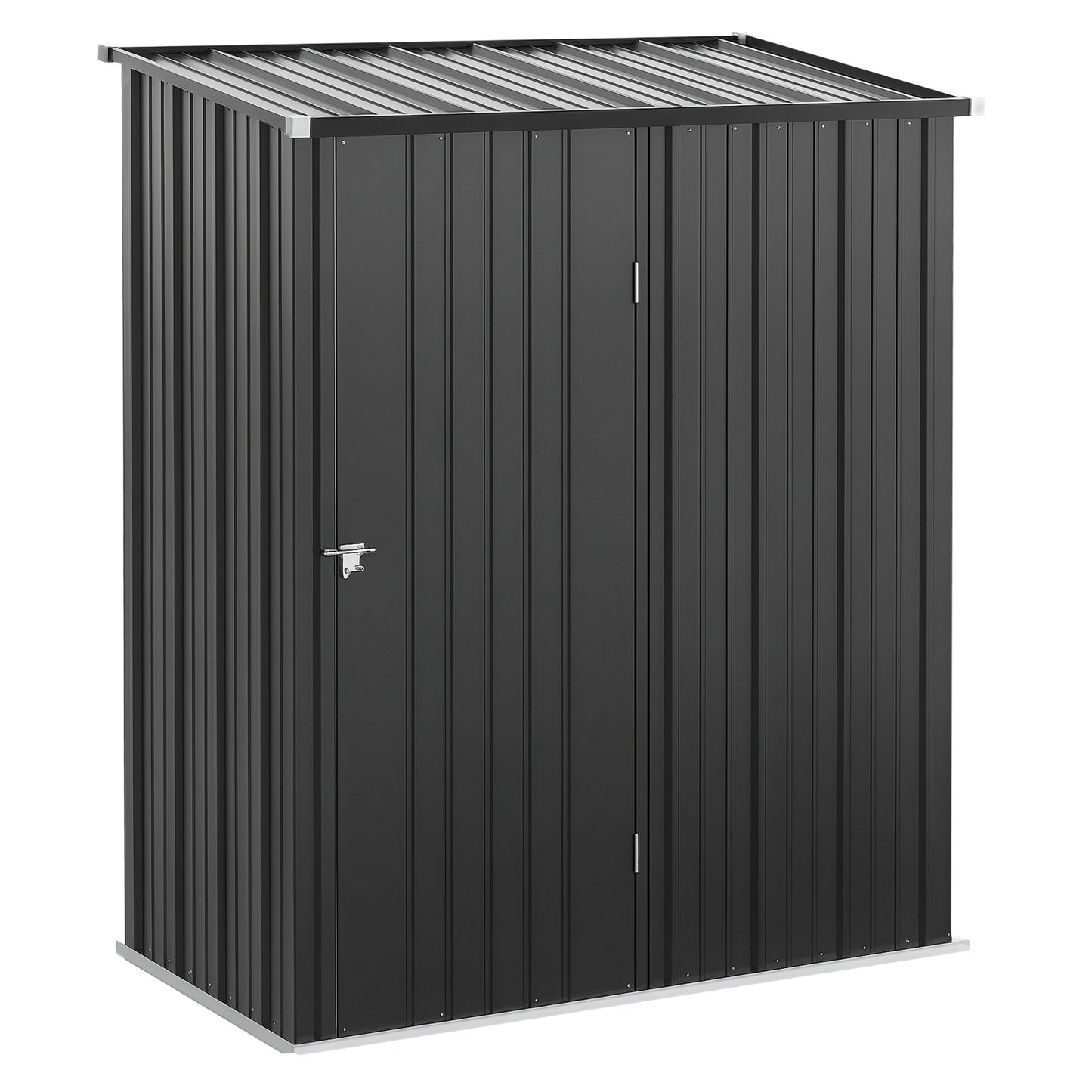 Outsunny Cobertizo De Jardín Exterior 1,34 M² 161,5x94,5x196 Cm Negro Carbón_0
