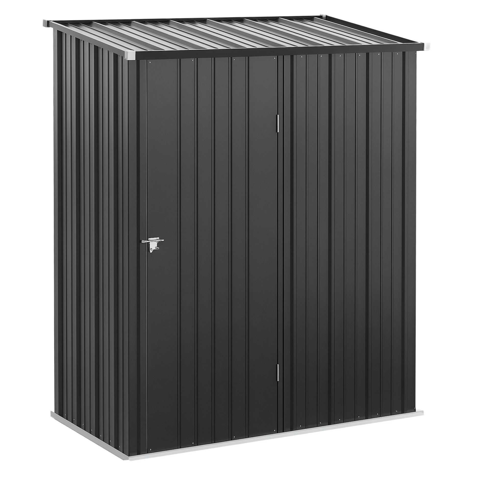Outsunny Cobertizo De Jardín Exterior 1,34 M² 161,5x94,5x196 Cm Negro Carbón_0