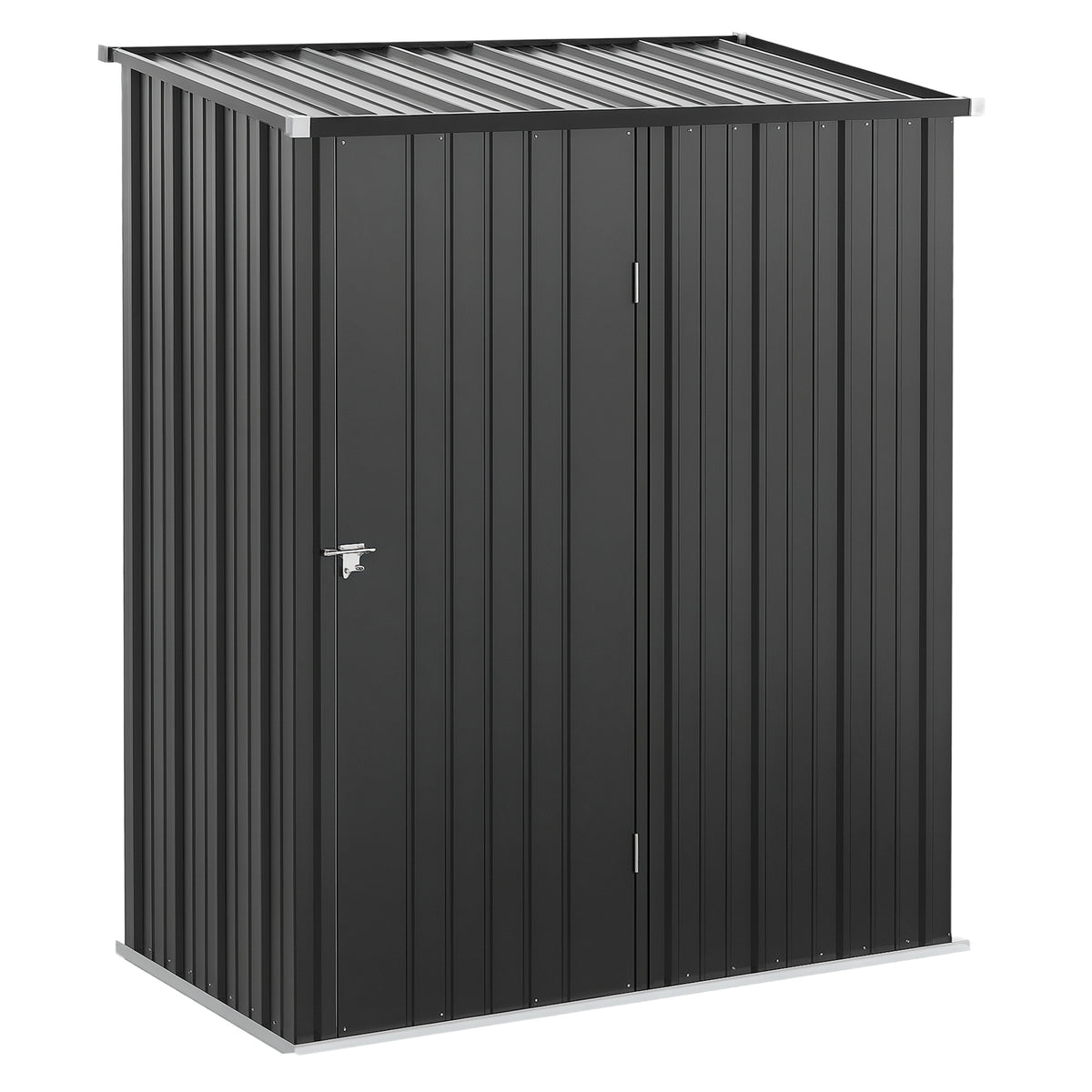 Outsunny Cobertizo De Jardín Exterior 1,34 M² 161,5x94,5x196 Cm Negro Carbón_0