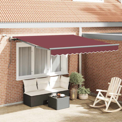 Toldo Retráctil Automático Con Luces Led Burdeos 300x250 Cm_1
