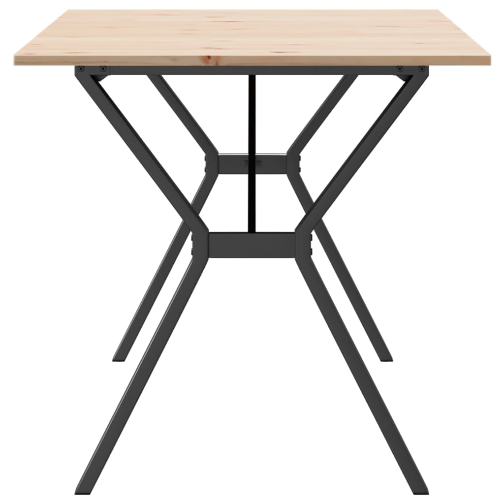 Mesa De Comedor Marco Y Madera Maciza Pino Y Acero 140x80x75cm_3