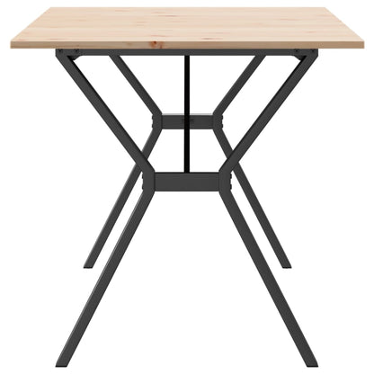 Mesa De Comedor Marco Y Madera Maciza Pino Y Acero 140x80x75cm_3