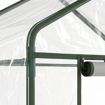 Invernadero De Jardín Outsunny Tubo De Acero, Pvc Verde 143x73x195cm_5