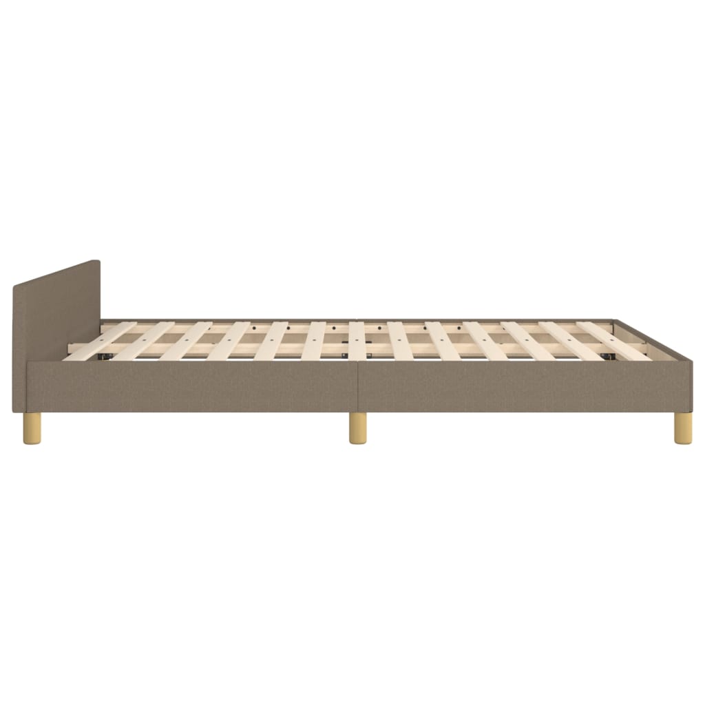 Estructura De Cama Con Cabecero De Tela Gris Taupe 140x190 Cm / Vetonek_1