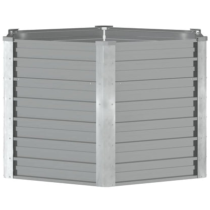 Arriate De Jardín De Acero Galvanizado Gris 129x129x77 Cm_4