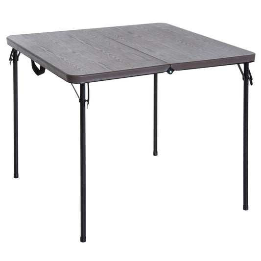Outsunny Mesa Plegable Portátil Para Camping Mesa Auxiliar Multiusos Marrón_0
