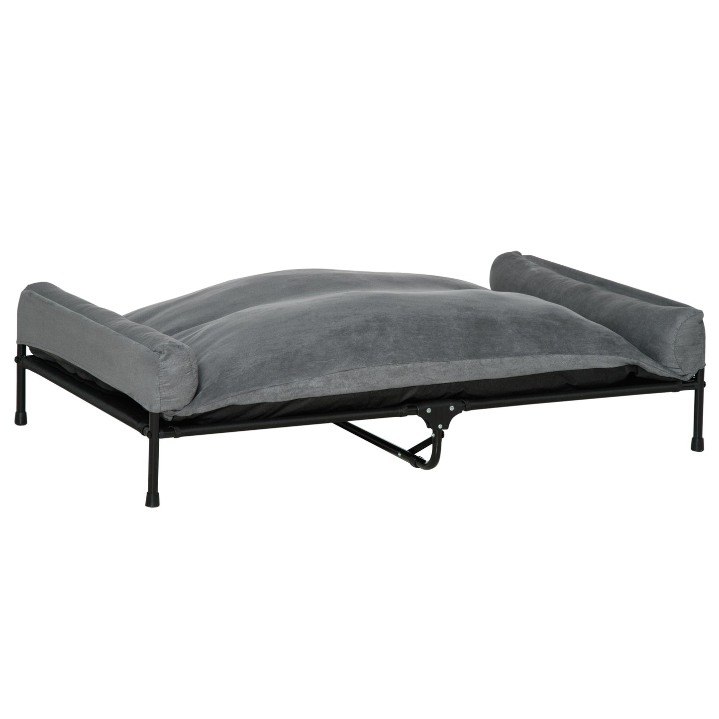 Pawhut Cama Elevada Para Perros Con Cojín Lavable Tela Transpirable 120x80x30cm_0