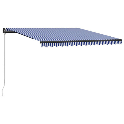 Toldo Manual Retráctil Azul Y Blanco 450x300 Cm_1