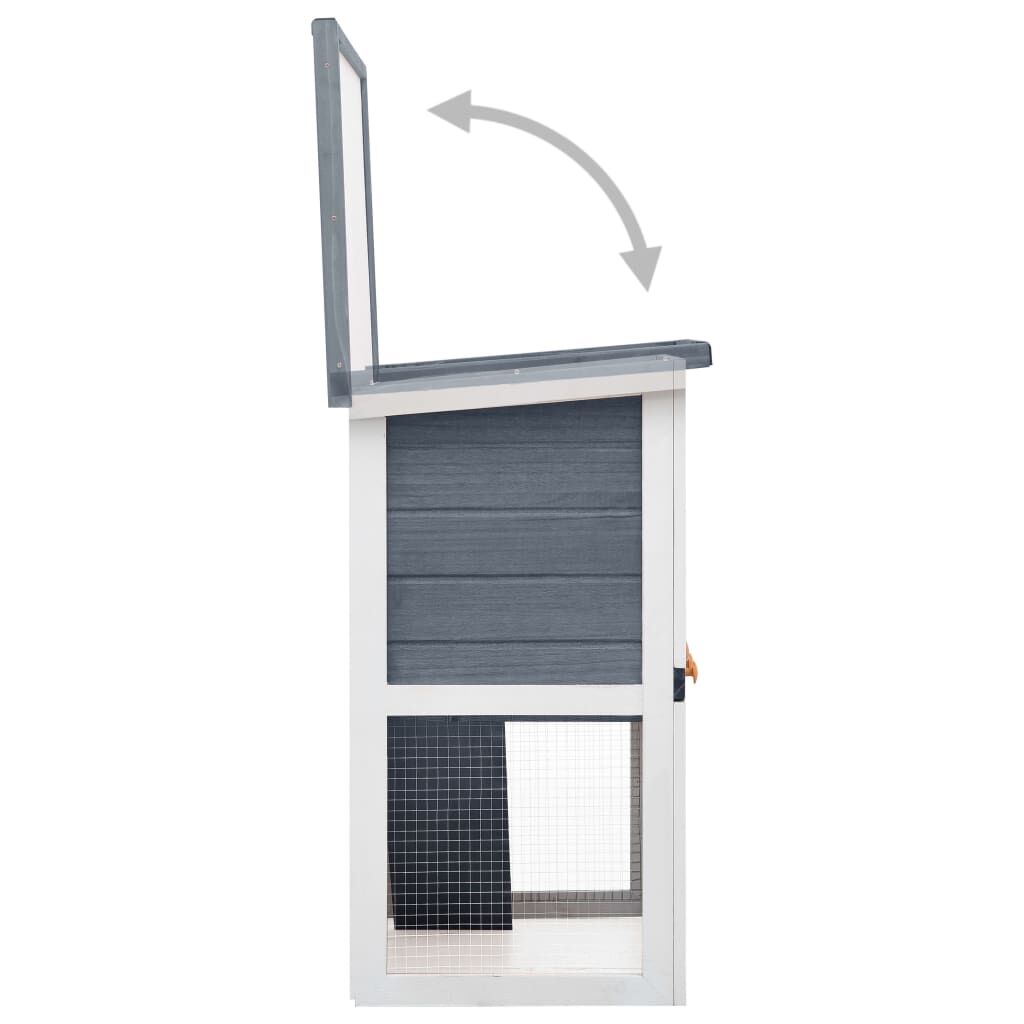 Vidaxl Jaula Conejera Con 1 Puerta Madera Gris_4