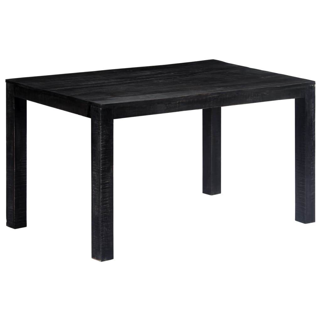 Mesa De Comedor De Madera Maciza De Mango Negra 140x80x76 Cm_4