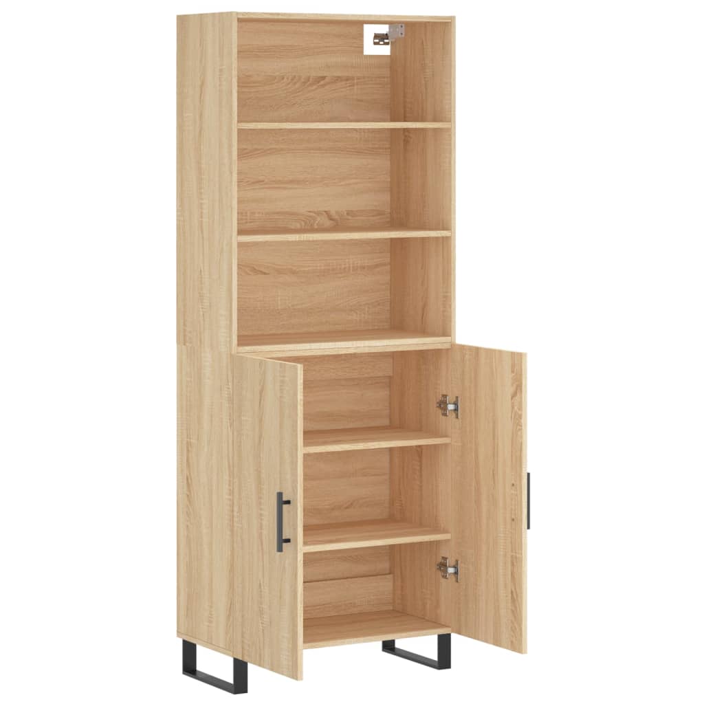 Aparador Alto Madera Contrachapada Color Roble 69,5x34x180 Cm_3