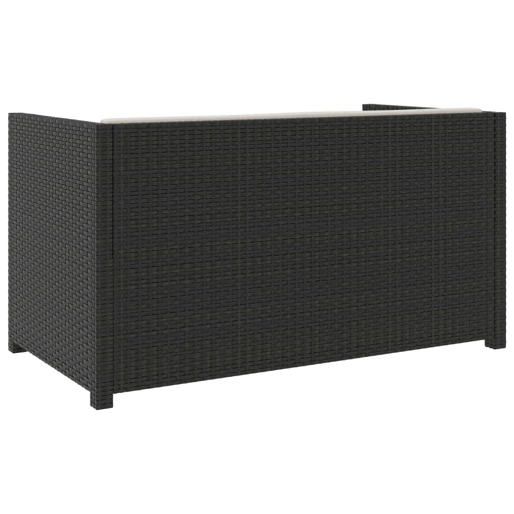 Vidaxl Set Muebles De Jardín 5 Piezas Y Cojines Ratán Sintético Negro_3