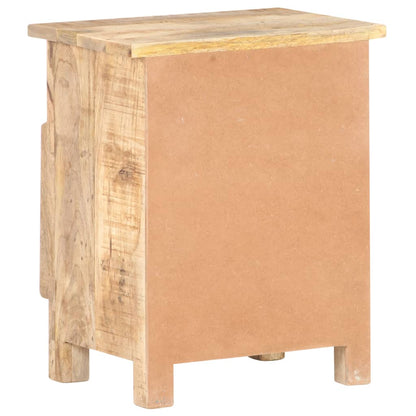 Mesita De Noche De Madera De Mango Rugosa 40x30x50 Cm_2