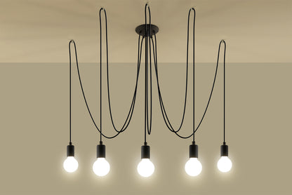 Lámpara Suspendida Edison 5 Negro, E27_4