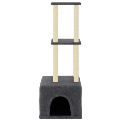 Rascador Para Gatos Con Postes De Sisal Gris Oscuro 133,5 Cm_2