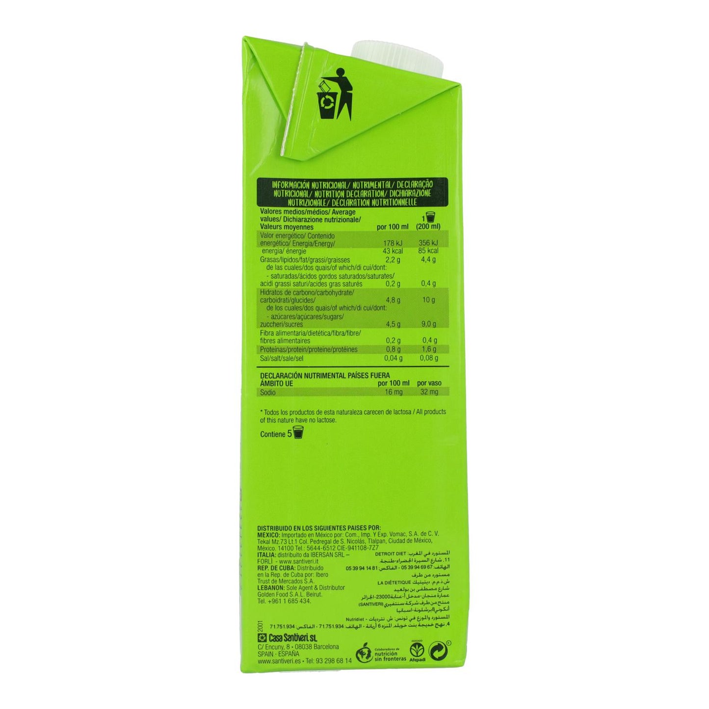 Bebida de Almendras Bio Santiveri 1 L