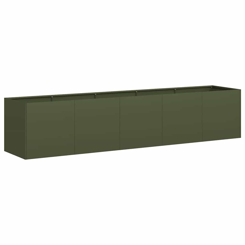 Jardinera De Acero Laminado En Frío Verde Oliva 200x40x40 Cm_0