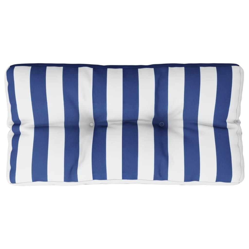 Vidaxl Cojín Para Palés Tela A Rayas Azul Y Blanco 80x40x12 Cm_0