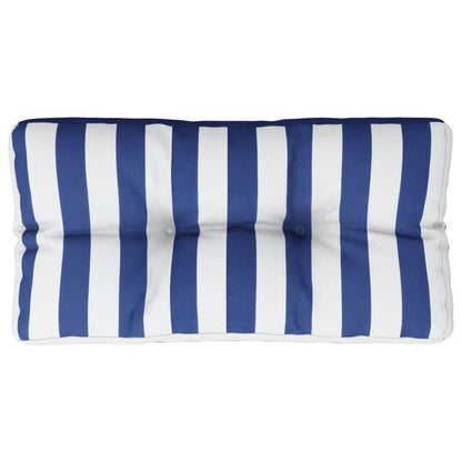 Vidaxl Cojín Para Palés Tela A Rayas Azul Y Blanco 80x40x12 Cm_0