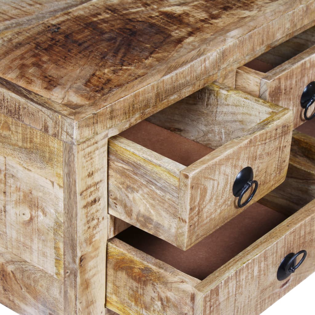 Mesa De Centro De Madera De Mango Rugosa 70x70x40 Cm_3