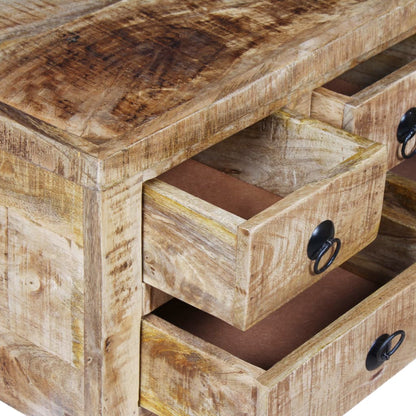 Mesa De Centro De Madera De Mango Rugosa 70x70x40 Cm_3