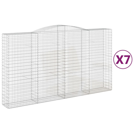 Cestas De Gaviones 7 Uds Forma De Arco Hierro 400x50x220/240 Cm_0