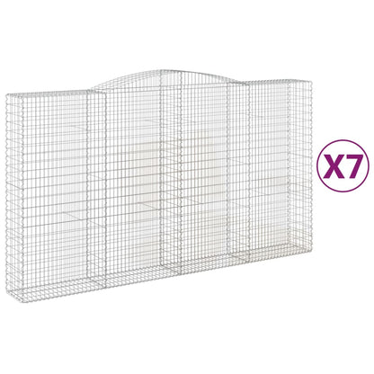 Cestas De Gaviones 7 Uds Forma De Arco Hierro 400x50x220/240 Cm_0