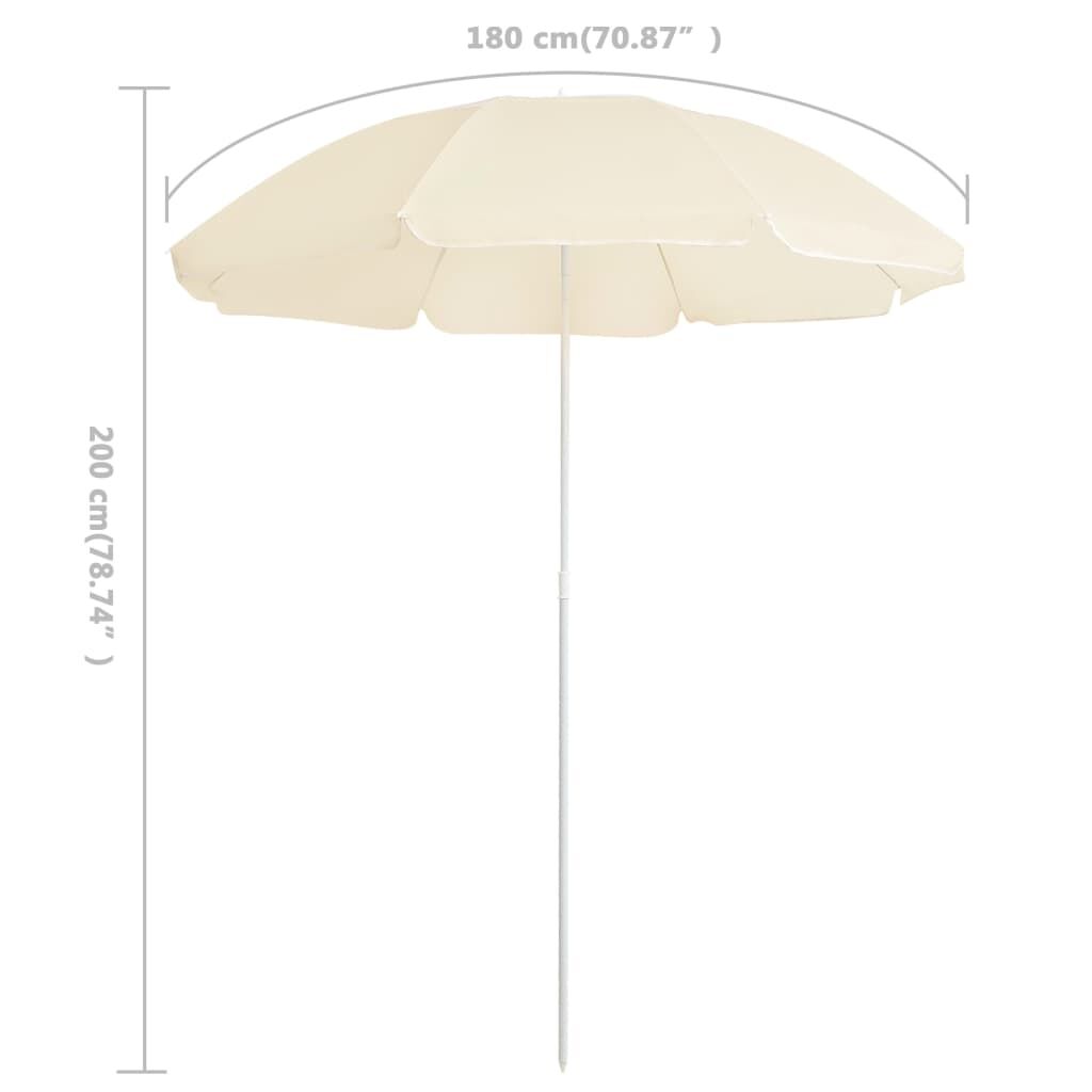 Vidaxl Sombrilla De Jardín Con Palo De Acero Arena 180 Cm_4