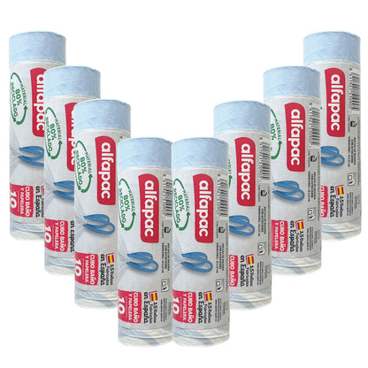 80% Reciclado 8 Rollos De 15 Bolsas De Basura 10l Con Autocierre_0