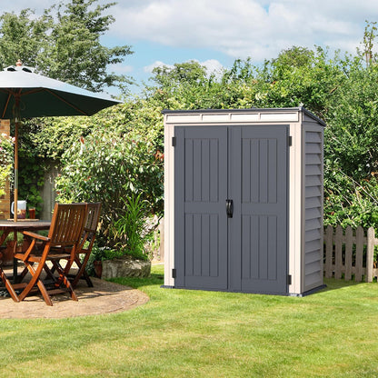 Caseta Jardín Yardmate Pent Plus 5×3 Pvc Gris Claro/oscuro_1
