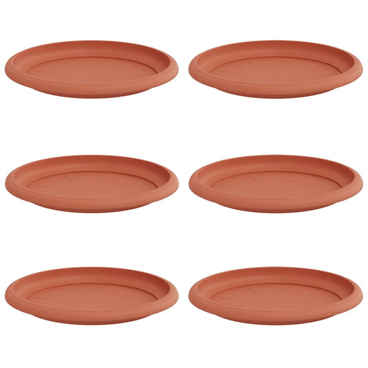 Bandeja Redonda Para Flores 6 Pcs Rojo Ladrillo Ø 19 X 2 Cm_0
