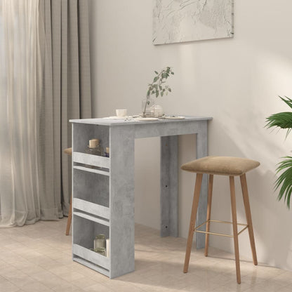 Mesa Alta Con Estante Almacenaje Gris Hormigón 102x50x103,5 Cm_1