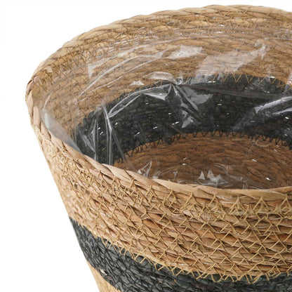 Plant Pot 3 Uds. Natural Y Negro Ø26 X 19 Cm 100% Hierba Marina_5