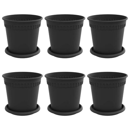 Macetas 6 Pcs Negro Ø 17 X 14 Cm Plástico_0