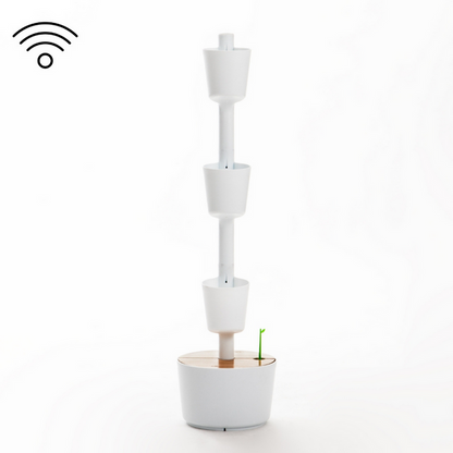 Macetero Vertical Citysens Con Riego Inteligente De 3 Macetas Blanco, Con 3 Plantas De Regalo_5