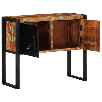 Mueble Consola Madera Maciza Reciclada Multicolor 90x35x75 Cm_3
