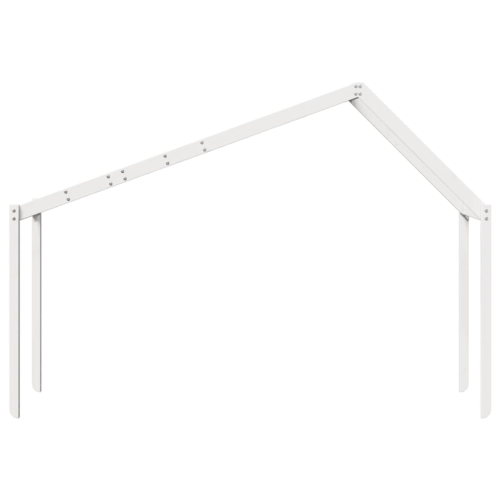 Techo De Cama Infantil Madera Maciza Blanco 213x95,5x144,5 Cm_3