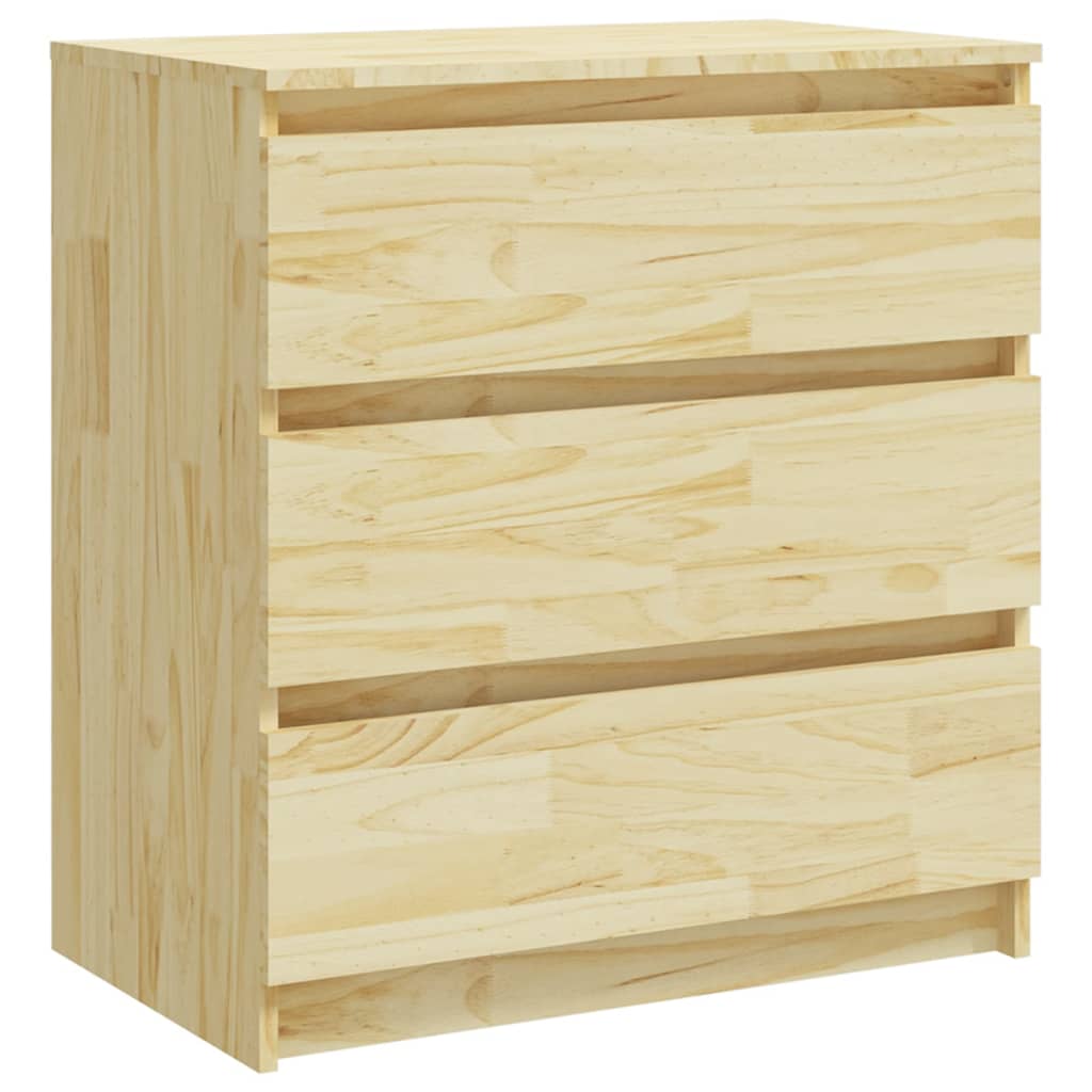 Mesita De Noche Madera Maciza De Pino 60x36x64 Cm_0
