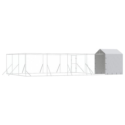 Perrera De Exterior Con Toldo Acero Galvanizado Plata 10x6x2,5m_5