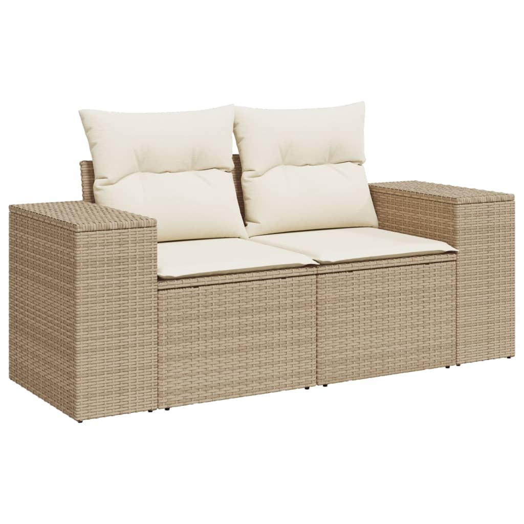 Juego De Sofás Jardín Con Cojines 6 Pzas Ratán Sintético Beige / Vetonek_4