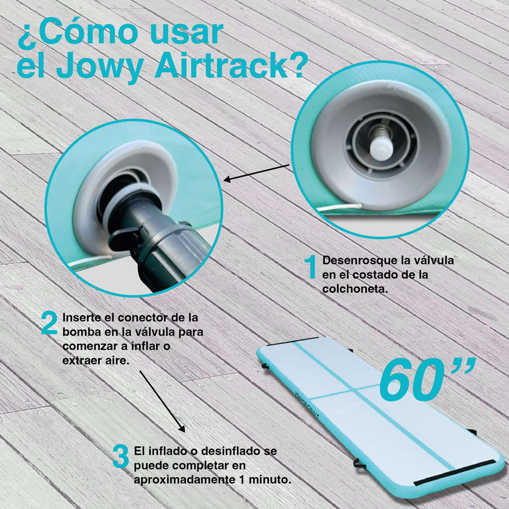 Jowy Airtrack 400x100x10cm Colchoneta Inflable, Color Azul_4