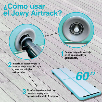 Airtrack 400x100x10cm Colchoneta Inflable, Color Azul