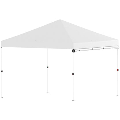 Outsunny Carpa Plegable Pop-up 3x3 M Con Pared Upf50+ Altura Ajustable Blanco_4