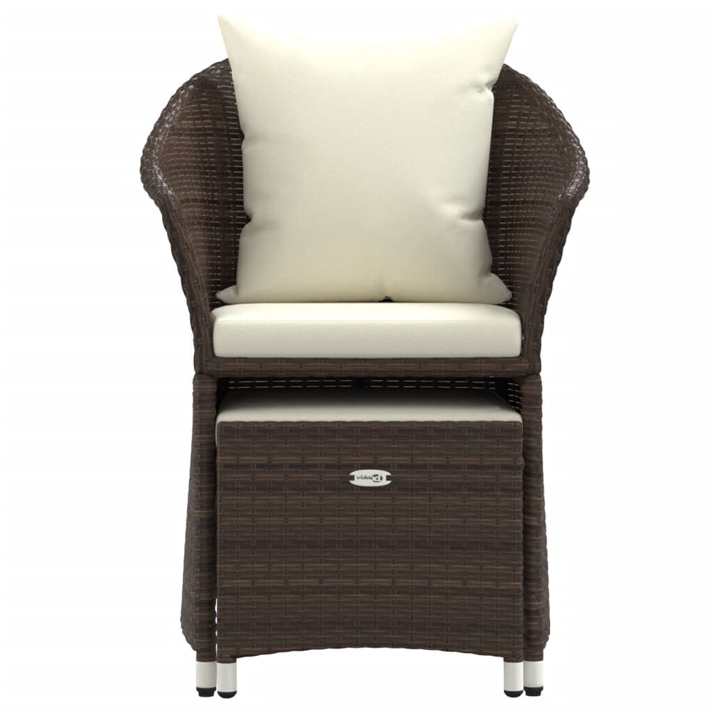 Vidaxl Set Muebles De Jardín 2 Piezas Y Cojines Ratán Sintético Marrón_4