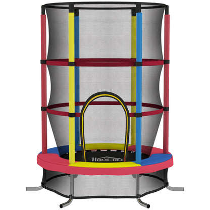 Homcom Cama Elástica Infantil, Ø160 Cm Con Red De Seguridad Multicolor_0