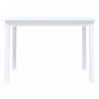 Mesa De Comedor De Madera Maciza De Caucho Blanca 114x71x75 Cm_1