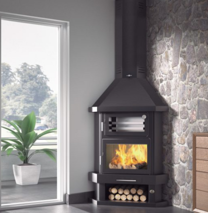 BRICOSOL Chimenea Leña Rincón con Horno FM Modelo C-300-RH_1