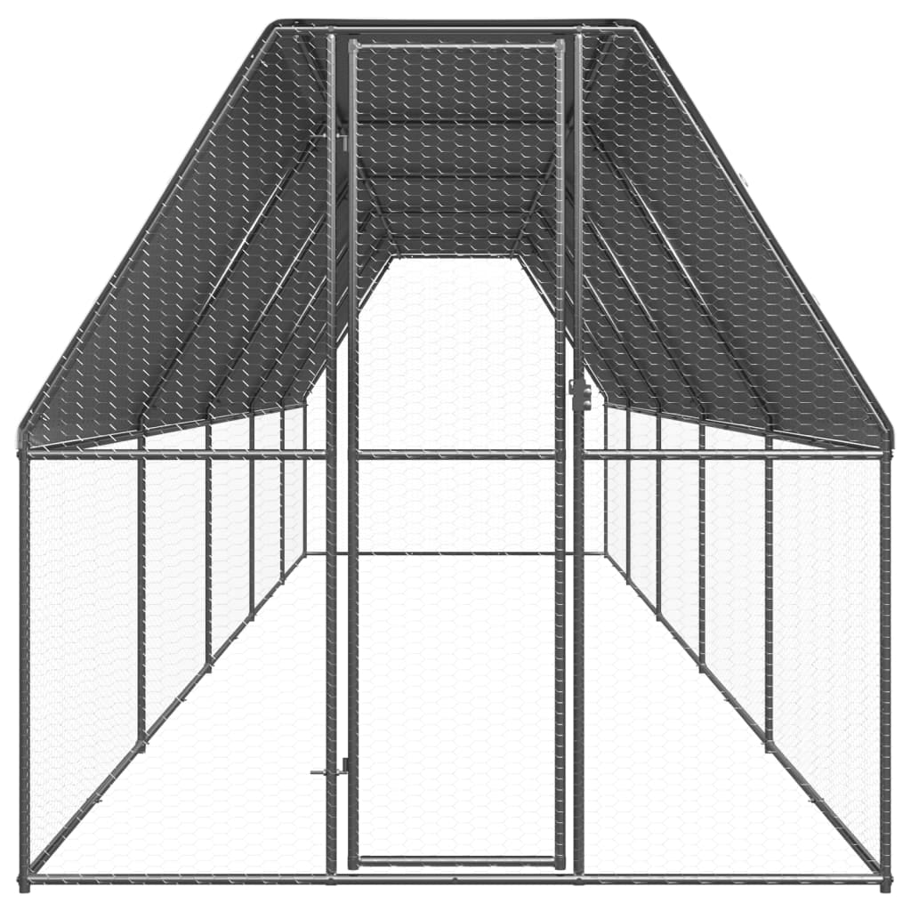 Vidaxl Jaula Gallinero De Exterior De Acero Galvanizado 2x10x2 M_1