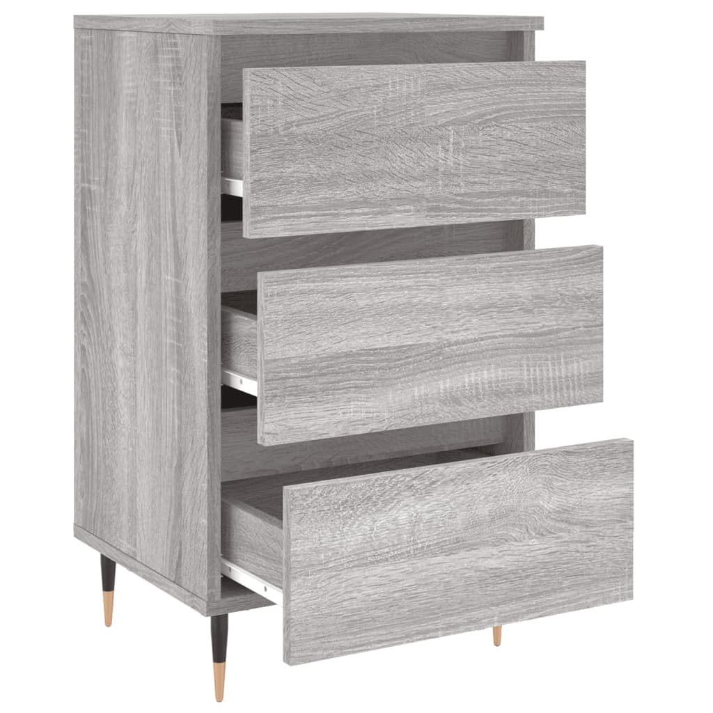 Mesita De Noche 2 Uds Madera Ingeniería Gris Sonoma 40x35x69 Cm_4