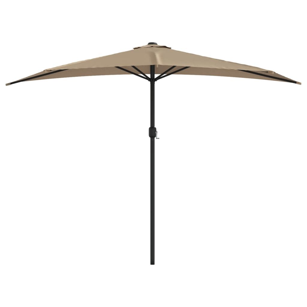 Vidaxl Sombrilla De Balcón Semicircular Palo Aluminio Taupe 300x155cm_0